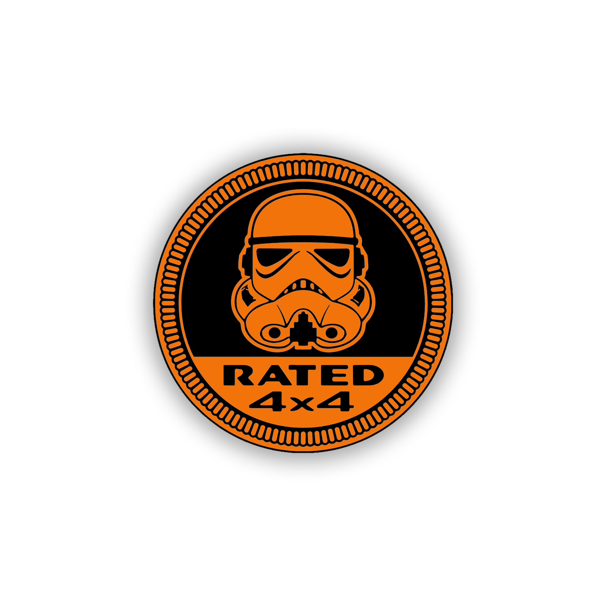 Rated 4x4 Car Badge Fender Emblem in silver and black