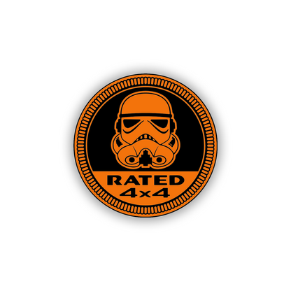 Rated 4x4 Car Badge Fender Emblem in silver and black