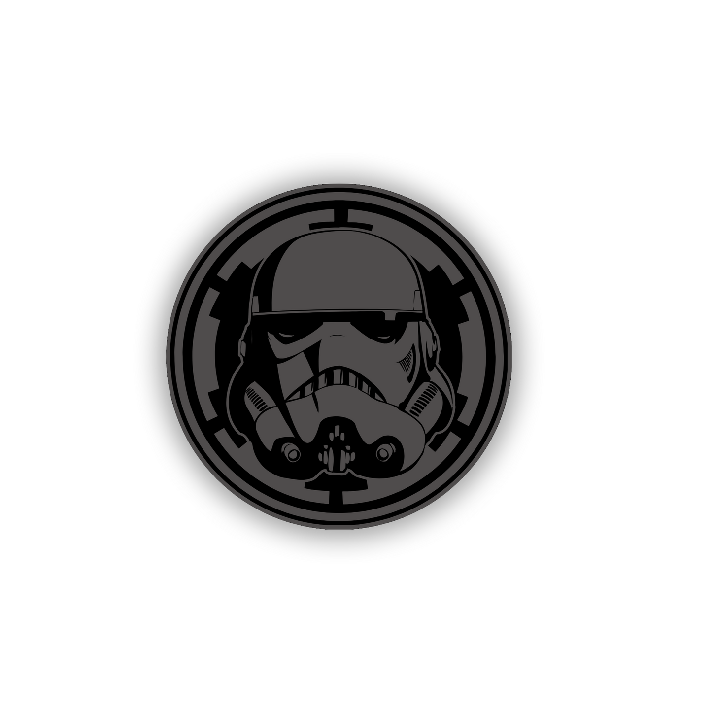 Silver and black Circle Stormtrooper car badge for vehicle exterior customization