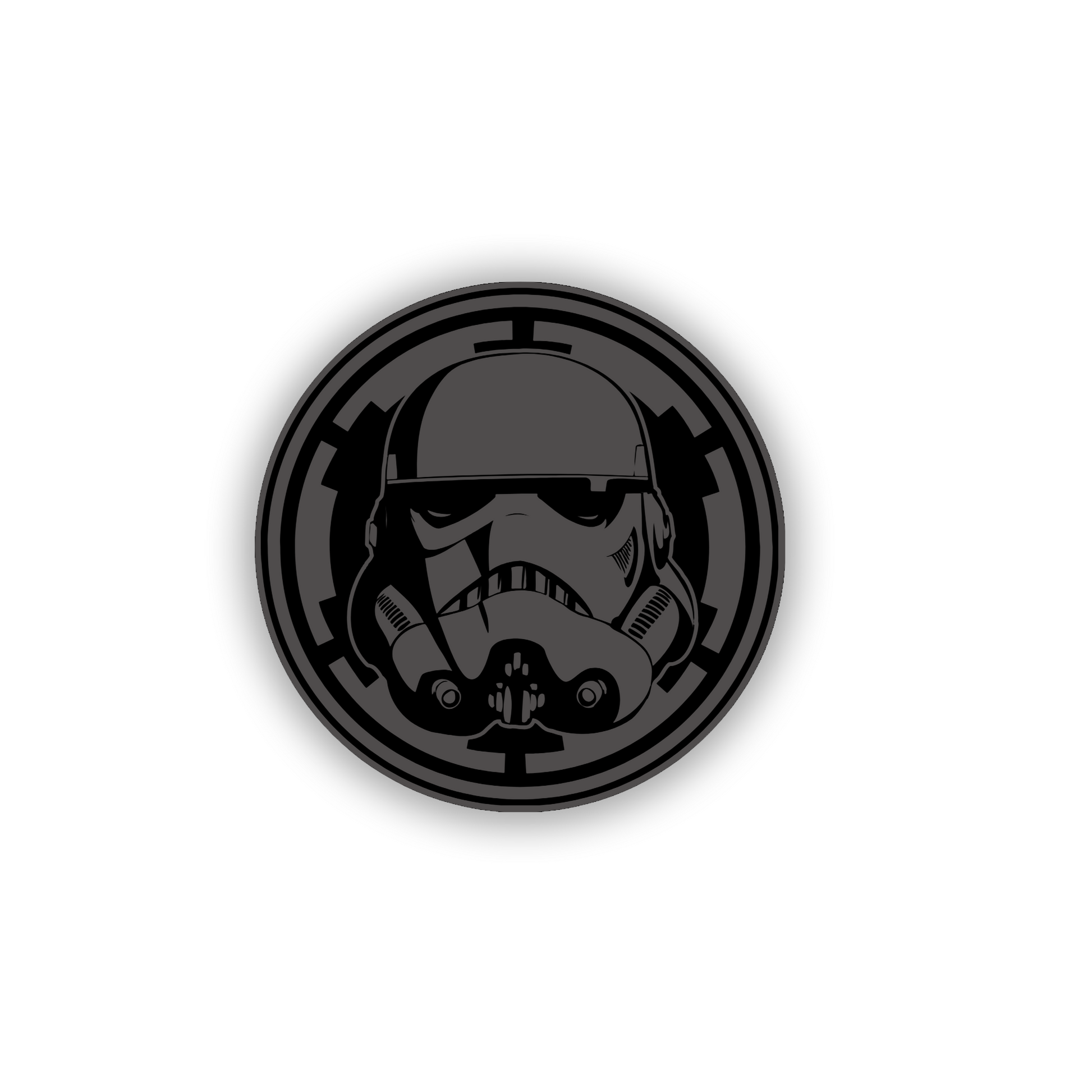 Silver and black Circle Stormtrooper car badge for vehicle exterior customization