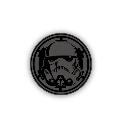 Silver and black Circle Stormtrooper car badge for vehicle exterior customization