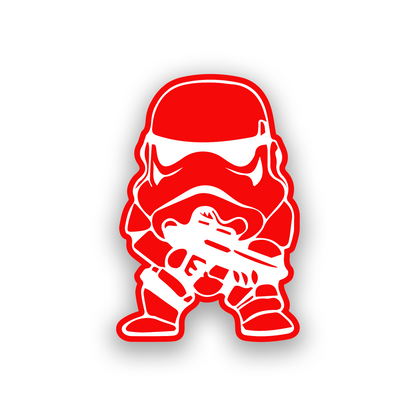 Custom Star Wars inspired Stormtrooper badge with strong engraved automotive styling
