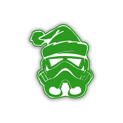 Stormtrooper Santa exterior car emblem for holiday vehicle customization