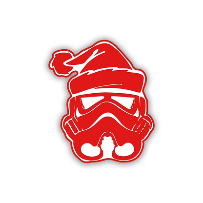 Stormtrooper Santa car badge emblem for custom automotive exterior decoration