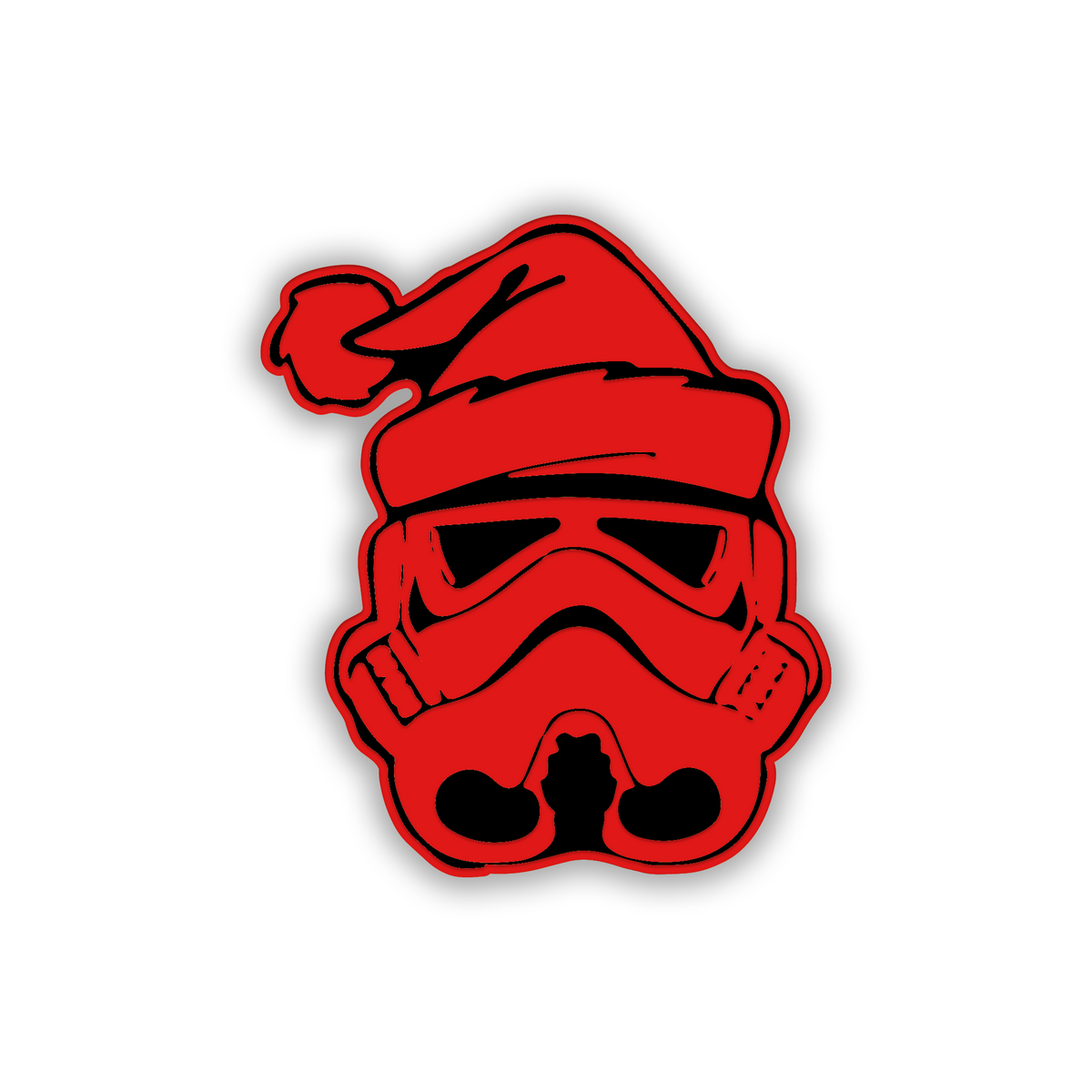 Christmas Stormtrooper engraved car emblem with Santa hat design