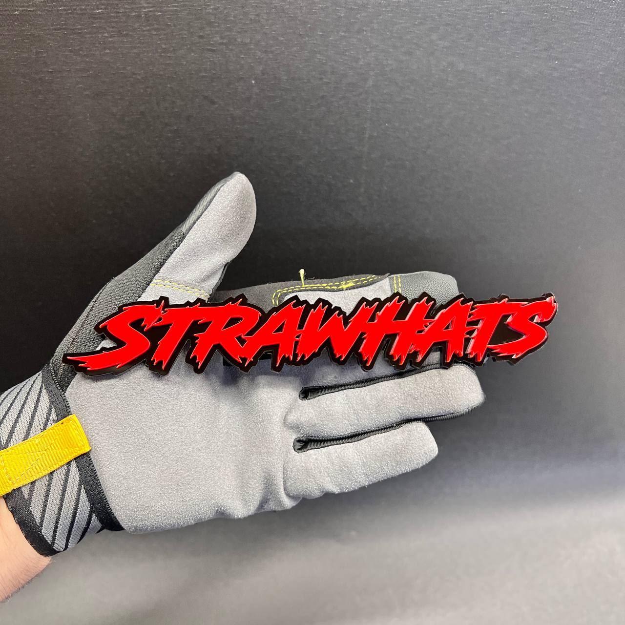 STRAWHATS 3D Text Car Badge Fender Emblem Acrylic Custom Racing Auto