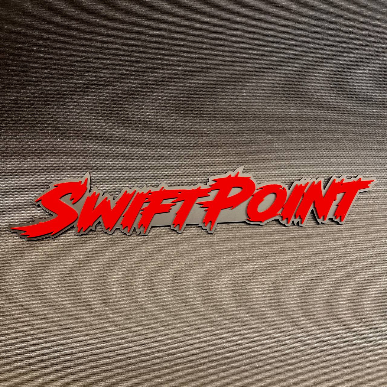 Swift Point red and black custom text car badge emblem for exterior vehicle styling
