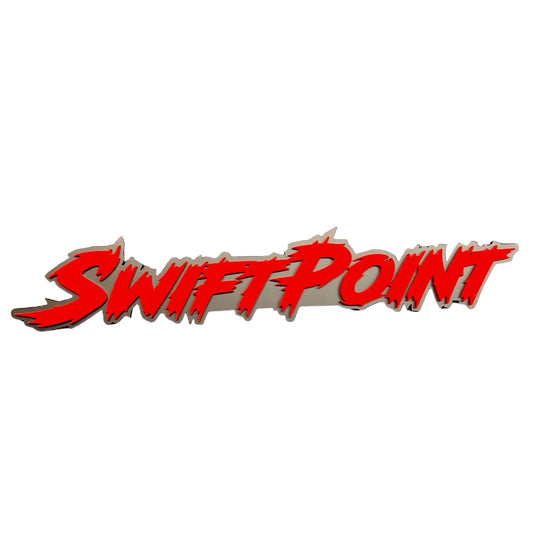 Swift Point red and black custom text car badge emblem for exterior vehicle styling