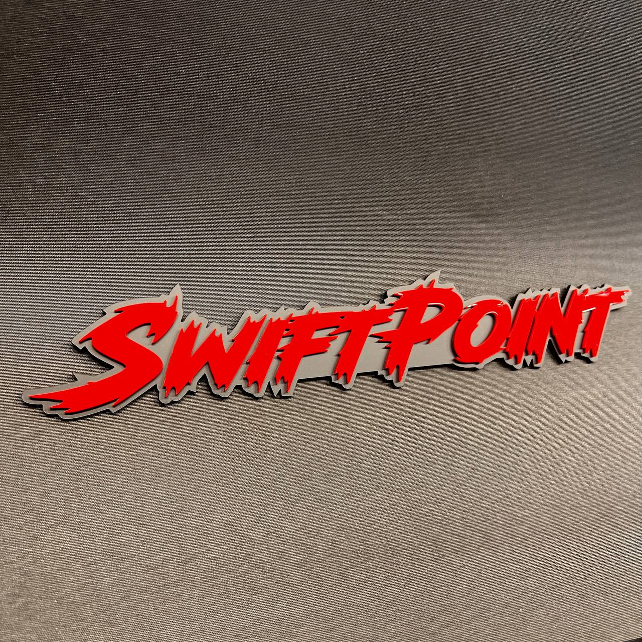 Custom Swift Point car emblem badge in red and black for truck or car exterior