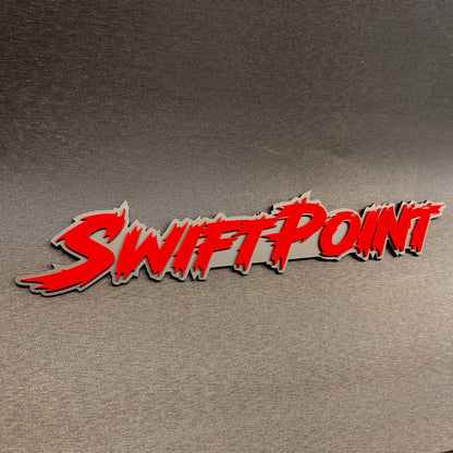 Custom Swift Point car emblem badge in red and black for truck or car exterior