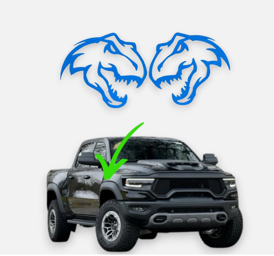 T-REX dinosaur fender emblem truck badge for Chevy Silverado GMC Sierra and Colorado
