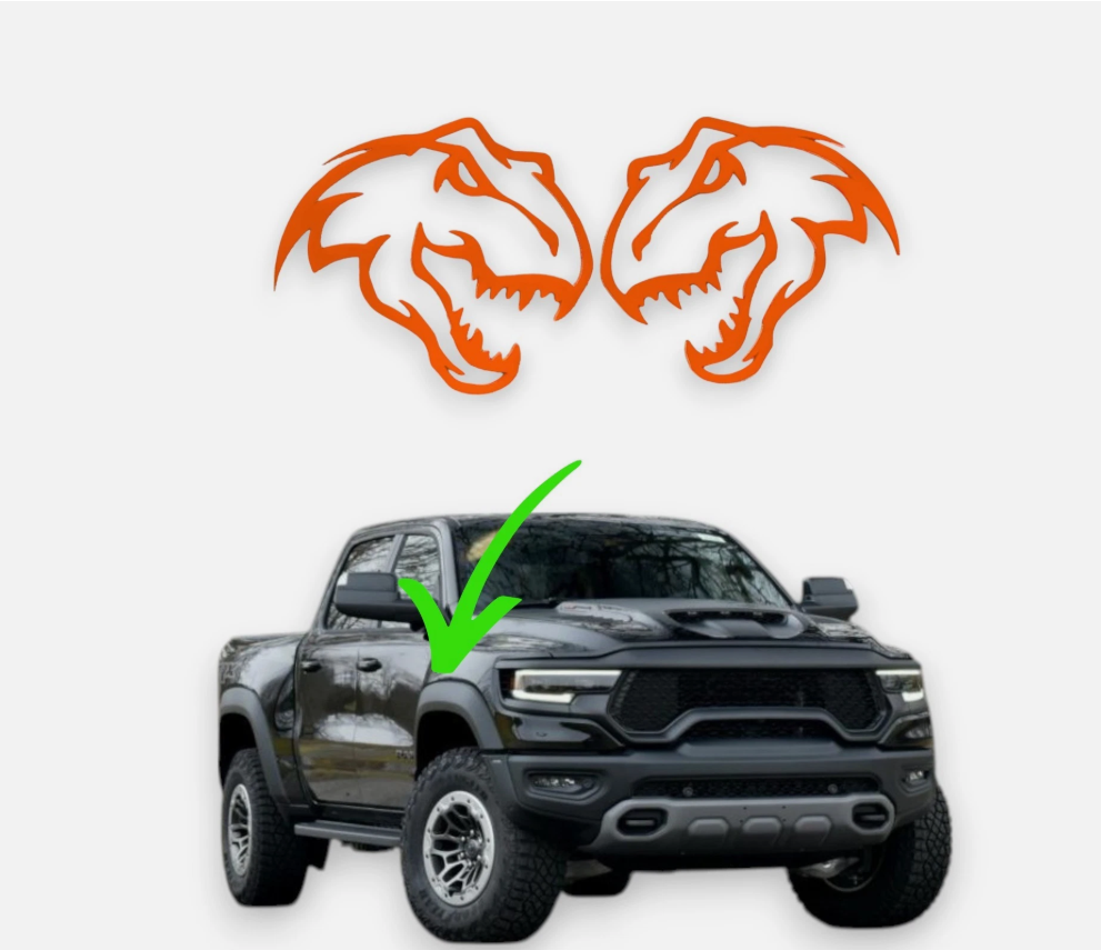 T-REX dinosaur car emblem custom truck badge for Toyota Tacoma Tundra and 4Runner