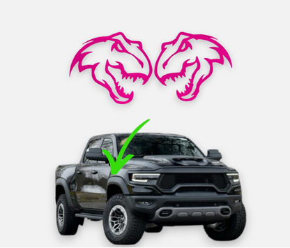 T-REX head custom car badge 3D fender emblem for RAM Ford Chevy GMC Jeep and Toyota trucks