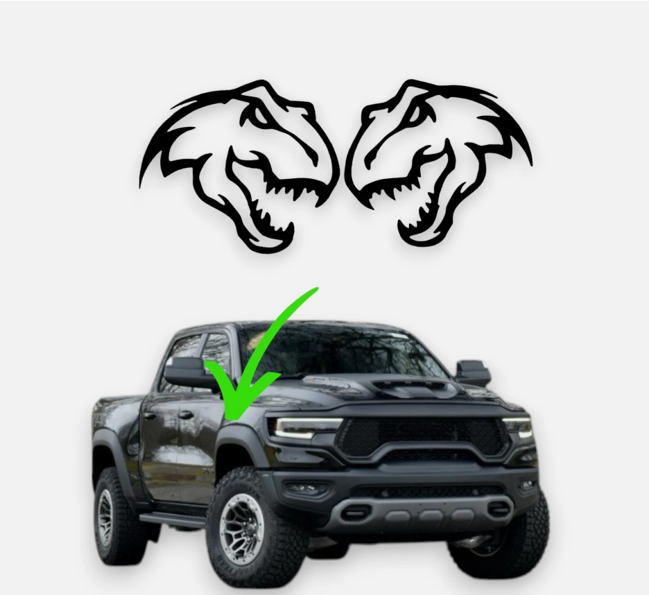 T-REX head car badge custom exterior emblem for Jeep Wrangler Gladiator and Grand Cherokee