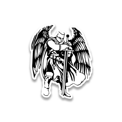 Templar knight sword car emblem badge with bold engraved metal style design