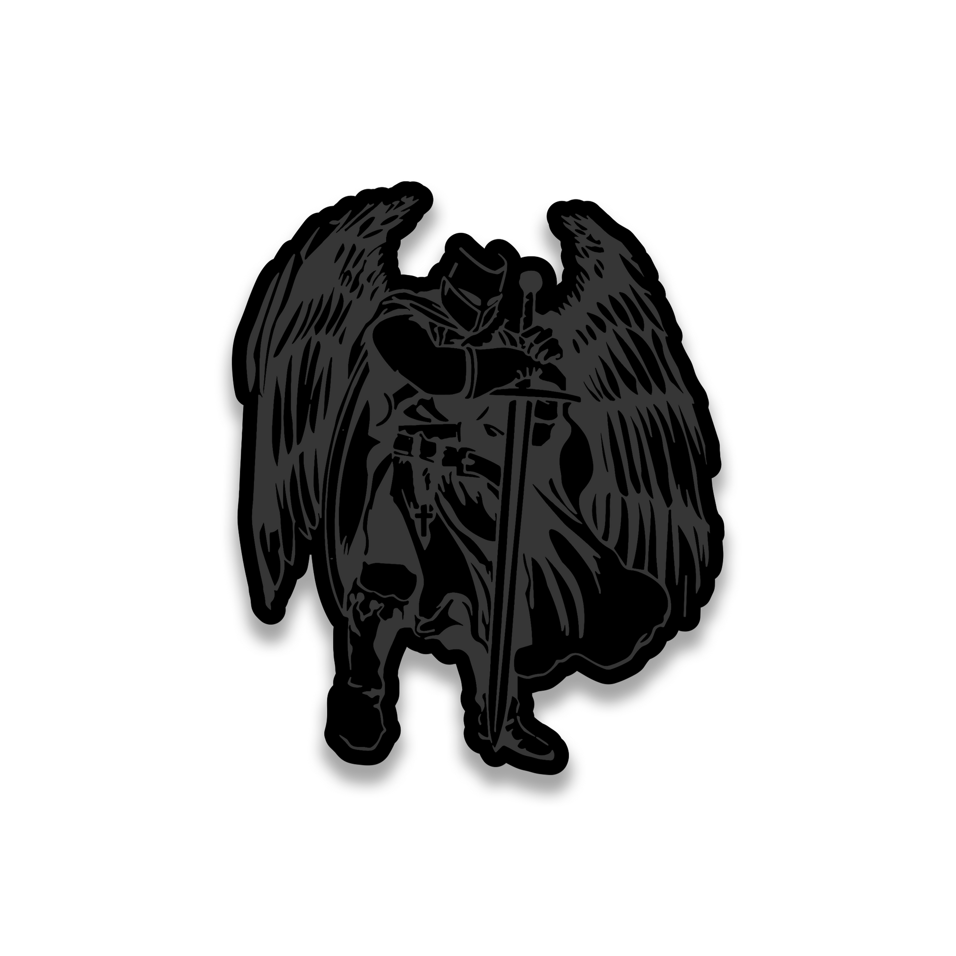 Templar knight vehicle badge exterior emblem with detailed medieval warrior design