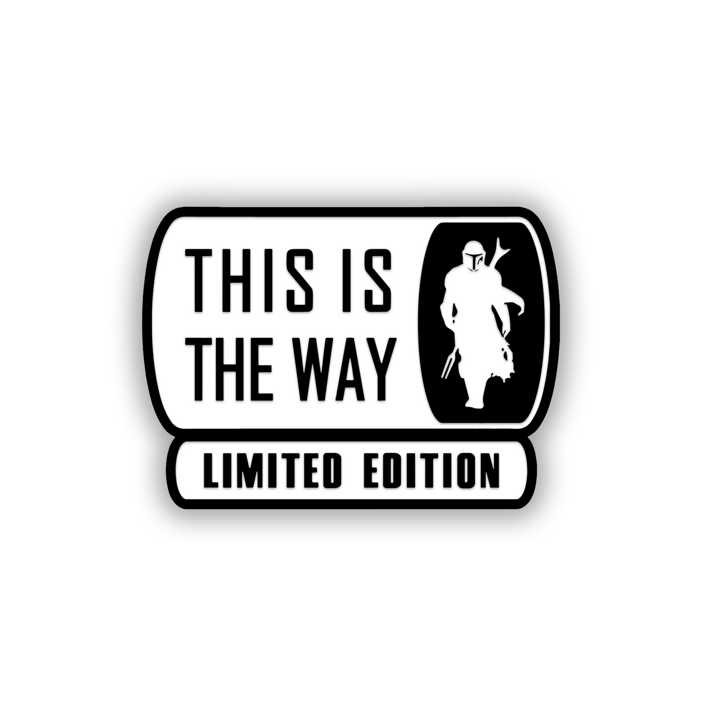 Limited Edition sci-fi-inspired vehicle emblem in brushed silver and black