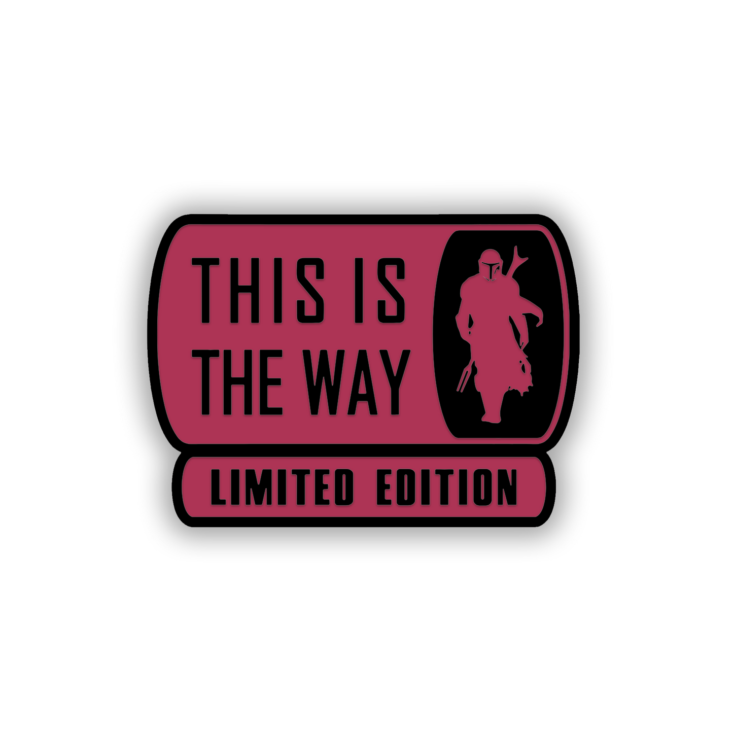 Custom sci-fi-inspired car badge with helmeted warrior silhouette
