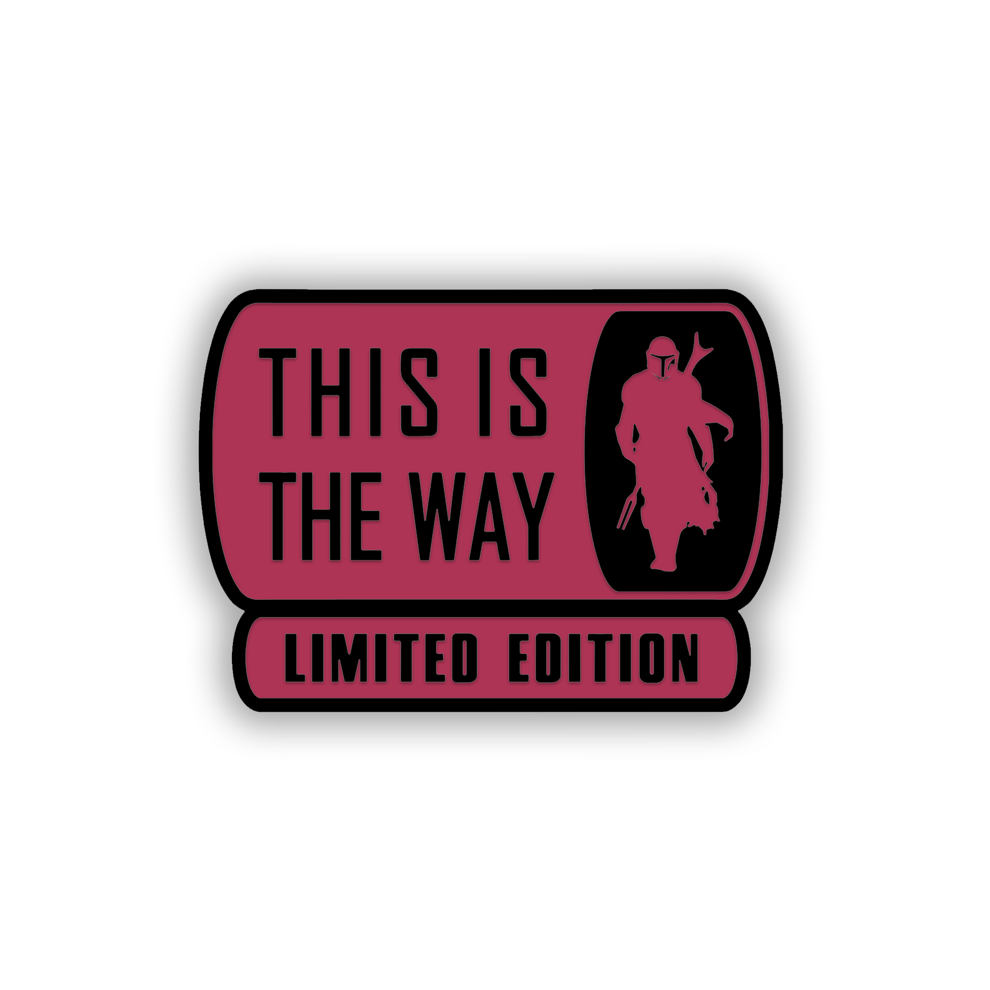 Custom sci-fi-inspired car badge with helmeted warrior silhouette