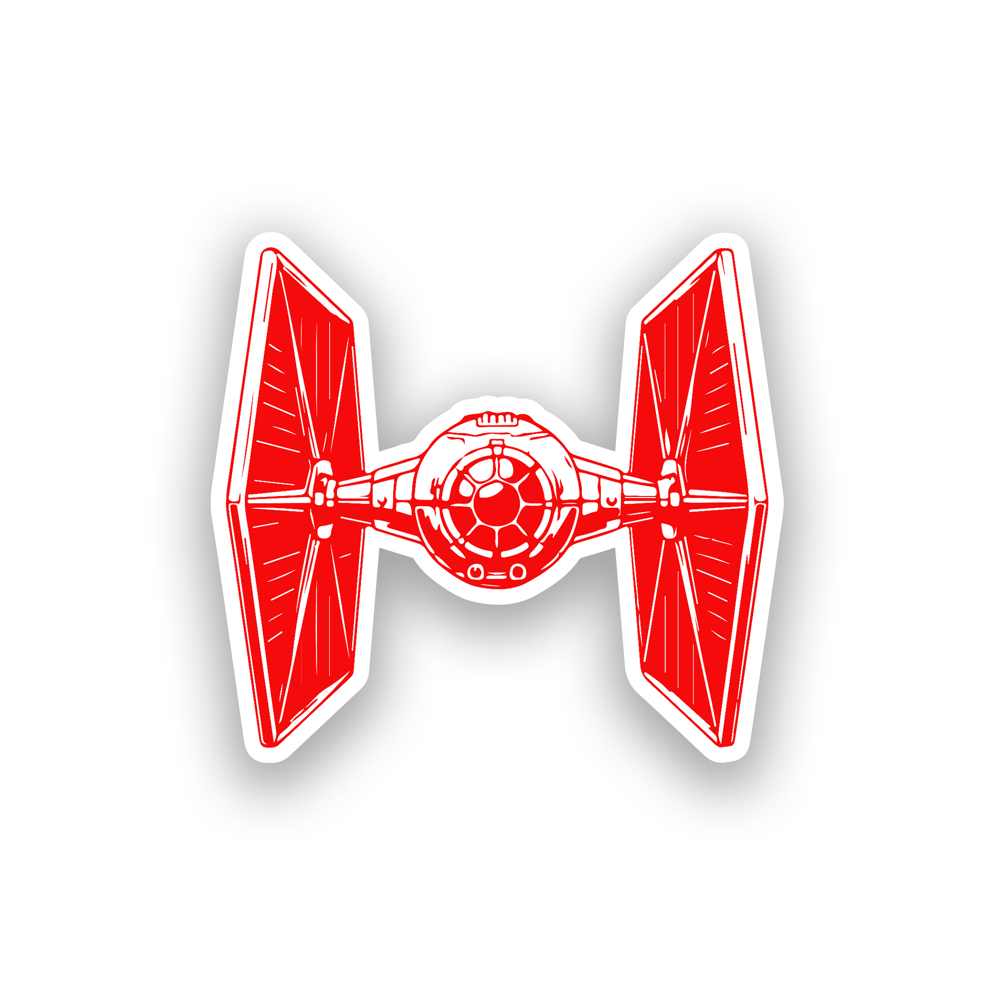 Custom Star Wars inspired TIE badge with clean engraved automotive styling