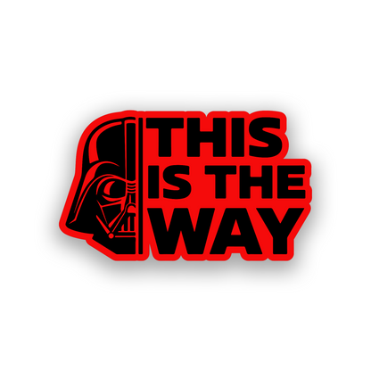 Star Wars inspired car emblem featuring Darth Vader and This Is The Way lettering