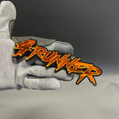 4RUNNER fender badge orange on black automotive exterior emblem