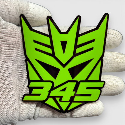 Robot inspired 345 car emblem for custom vehicle builds