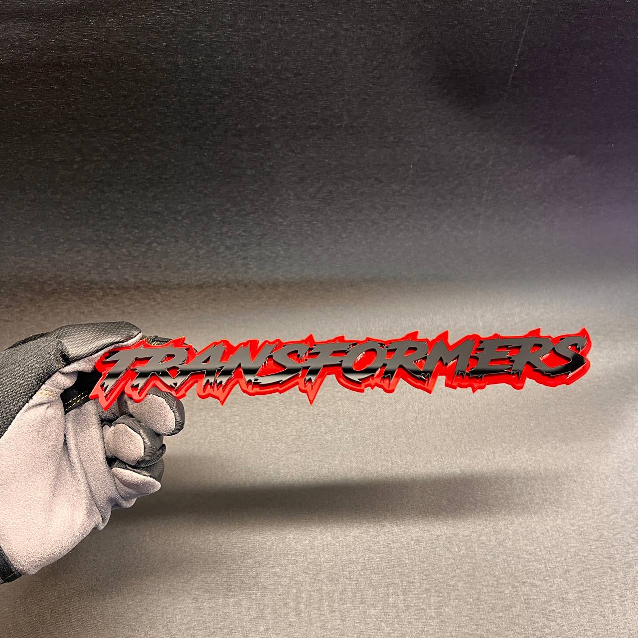 TRANSFORMER text badge for truck or car exterior with bold street style design