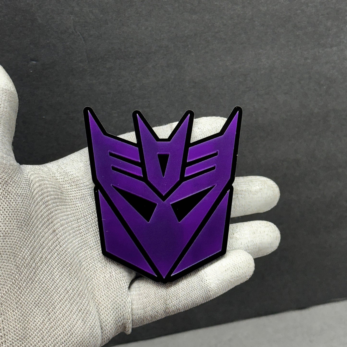 Purple Transformers Decepticon car badge – 3D acrylic emblem