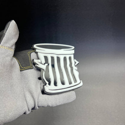 Novelty trash can badge for cars, trucks, SUVs, and custom builds