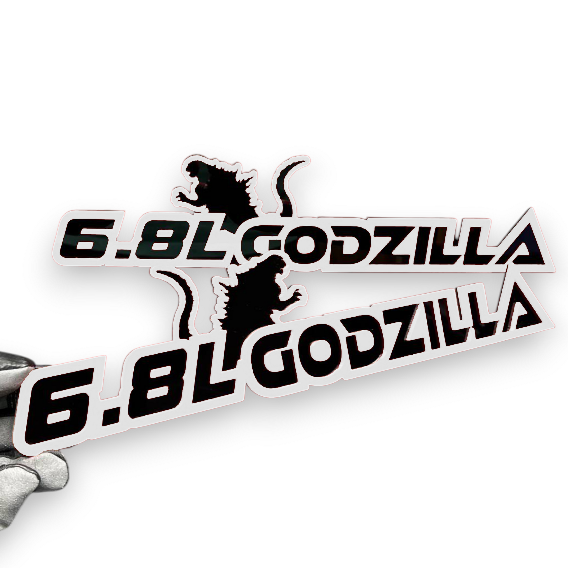 6.8L fender badge with dinosaur design for trucks