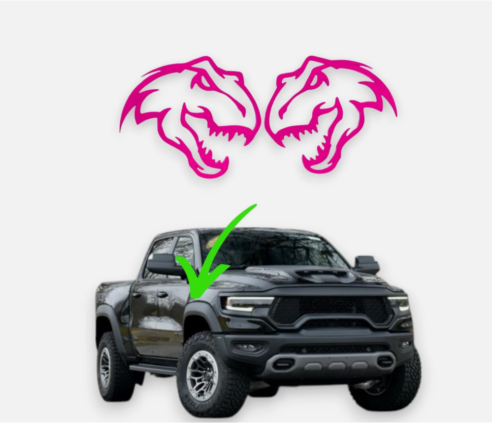 aggressive skull badge on dodge ram 2500 truck