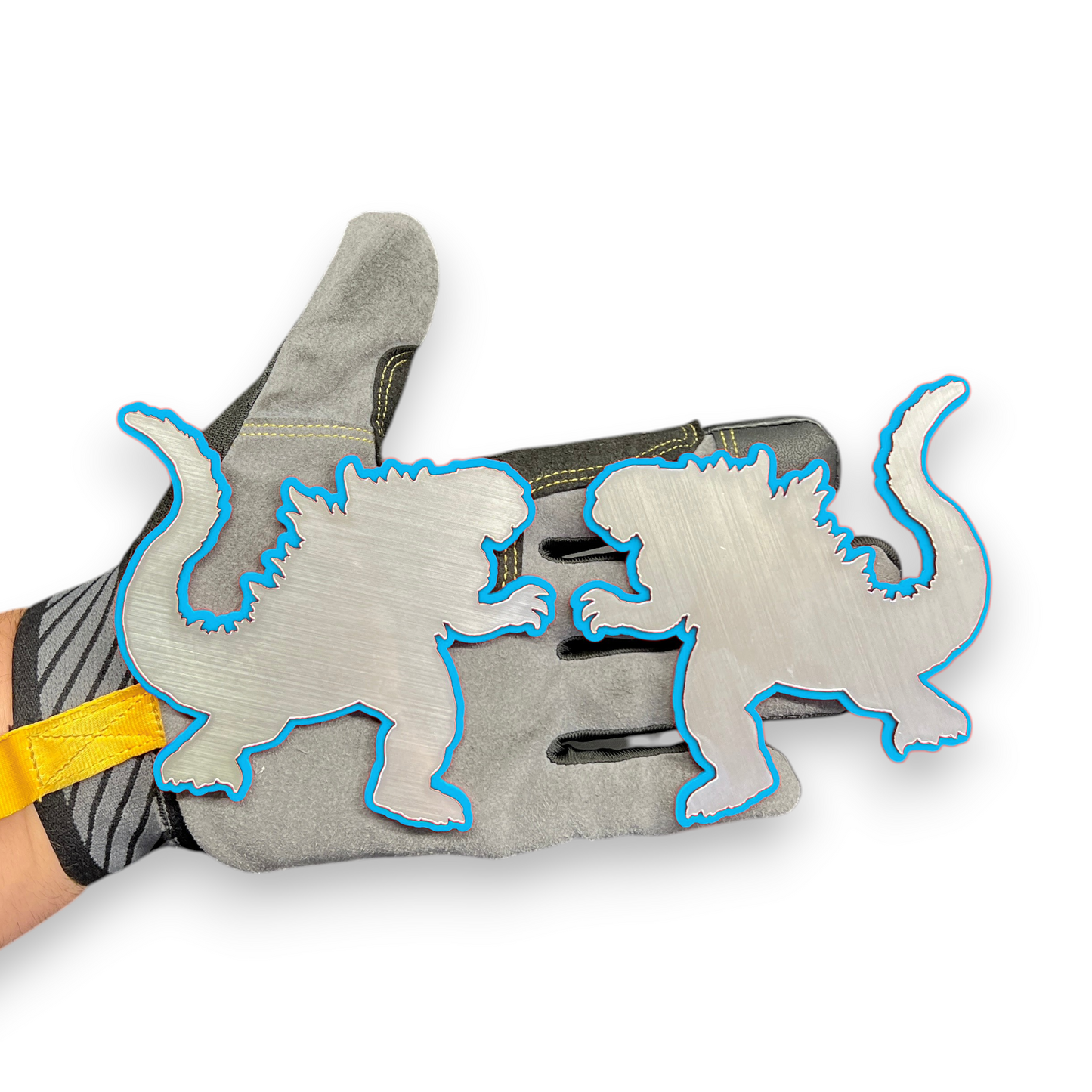 Godzilla brushed metal style emblem set for Ford F150 F250 F350