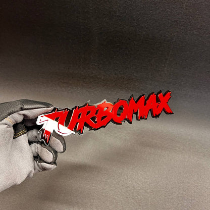 TURBOMAX custom vehicle badge for exterior personalization