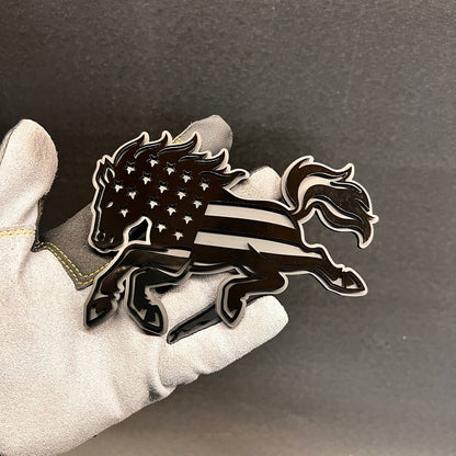 American flag horse side emblem for car, truck, SUV, or custom vehicle build