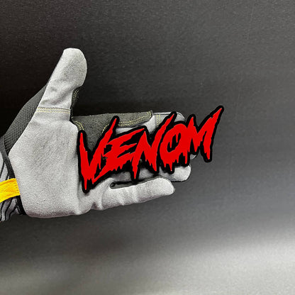 Automotive acrylic badge with custom venom drip font for performance trucks and cars