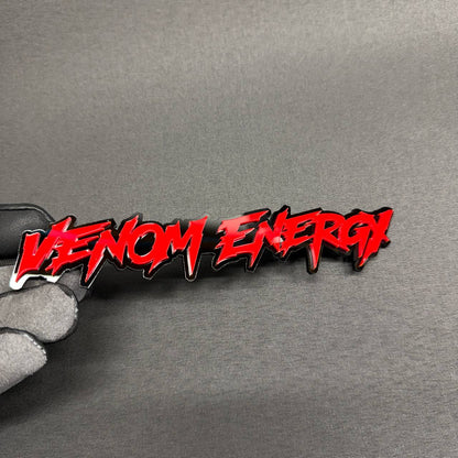 Venom Energy red text tailgate badge for RAM 1500, 2500 and 3500 custom truck exterior accessories