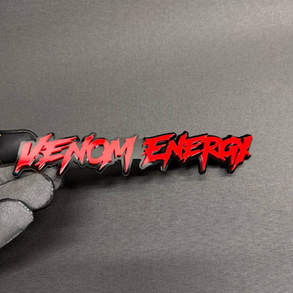 Red and black Venom Energy racing car badge for Nissan, Subaru, Honda, Mazda and performance vehicles