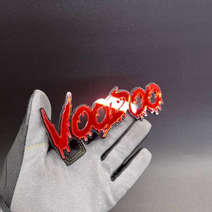 VOODOO car exterior decal sticker with a spooky dripping text design