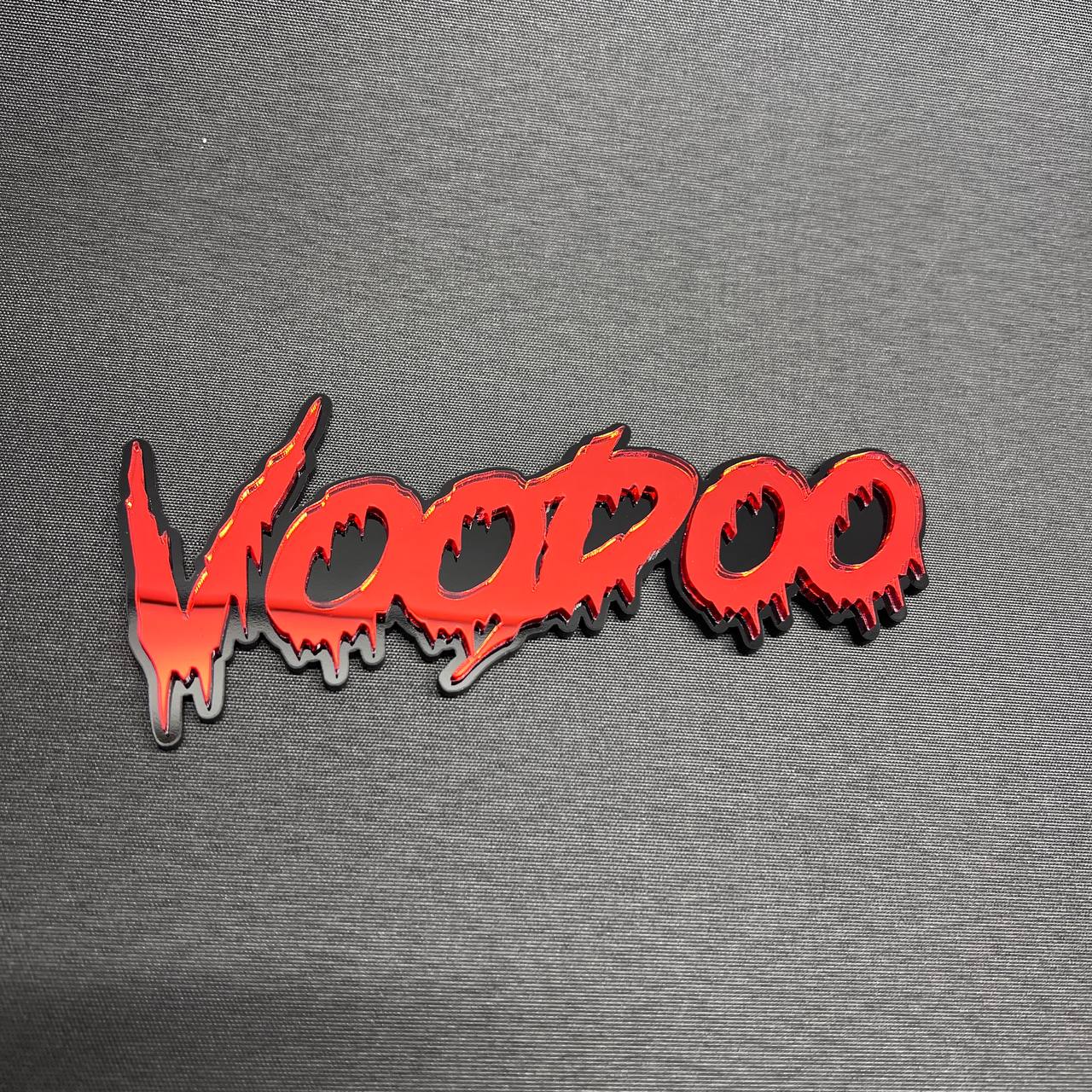 Custom VOODOO text emblem for car, truck, fender, or tailgate decoration