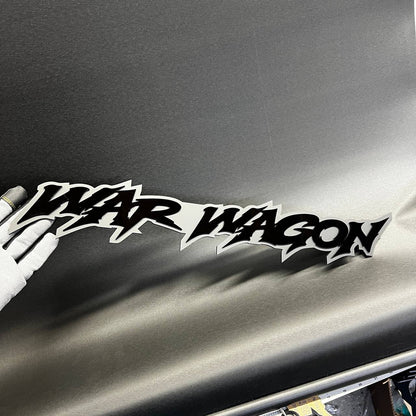 War Wagon custom car decal emblem for Dodge Ram, Ford, Chevy, Jeep, GMC, Toyota, and offroad trucks.