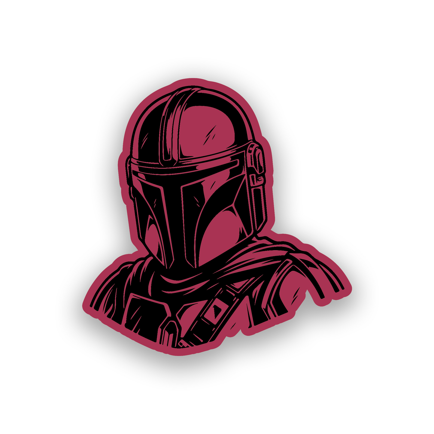 Custom Warrior Mandalorian inspired car emblem with bold engraved helmet design