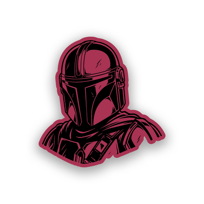 Custom Warrior Mandalorian inspired car emblem with bold engraved helmet design