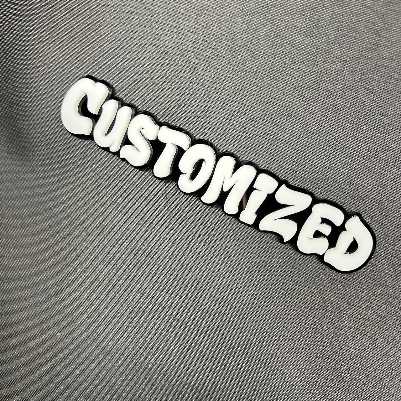 Personalized name emblem in graffiti font for car or truck