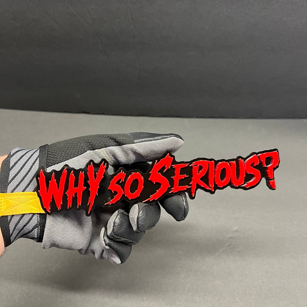 Custom Why So Serious performance badge for GMC Sierra hood styling