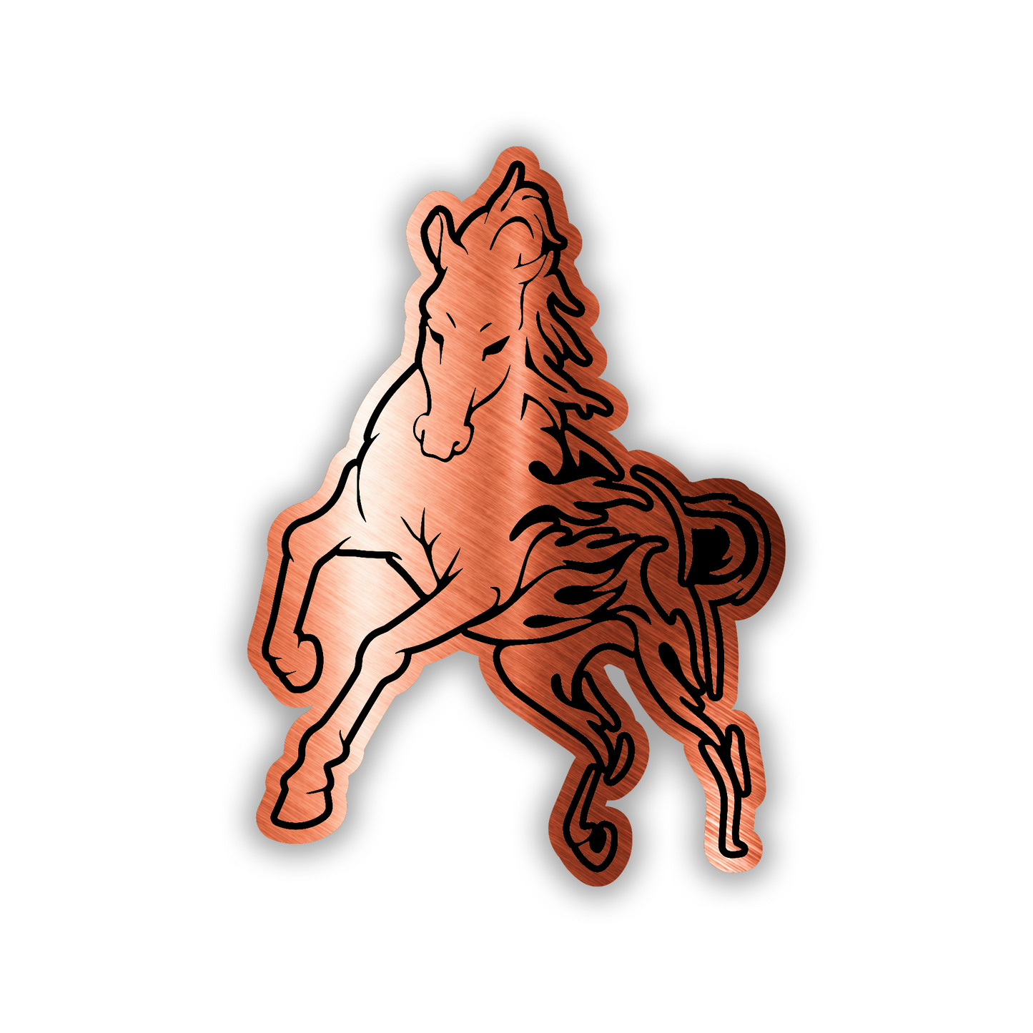 Custom Flame Horse engraved car emblem with detailed horse and flame design