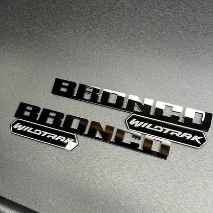 Custom Bronco Wildtrak exterior badge set for side fender or tailgate