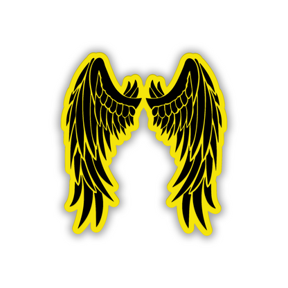 Engraved wings fender badge for cars, trucks, SUVs and custom automotive styling.