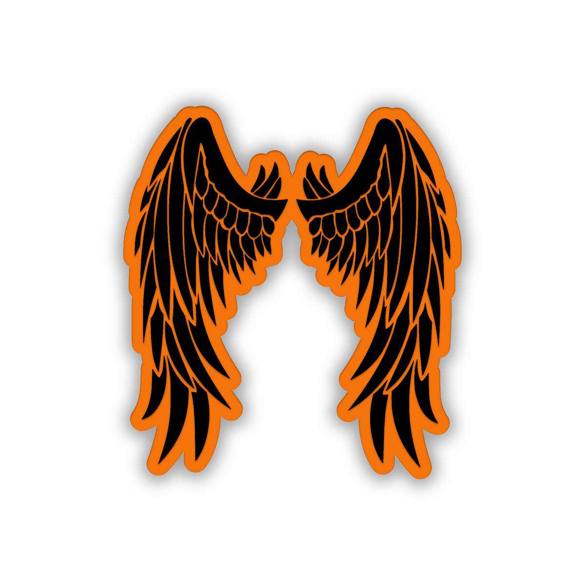 WINGS car emblem featuring a symmetrical angel wing design for exterior vehicle decoration.