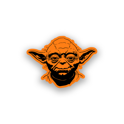 Jedi master inspired engraved car emblem with bold sci fi character styling